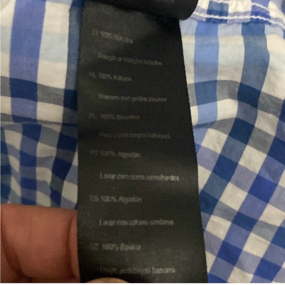 Barbour Short Sleeve Cotton Plaid Button Down Size M - Picture 10 of 13